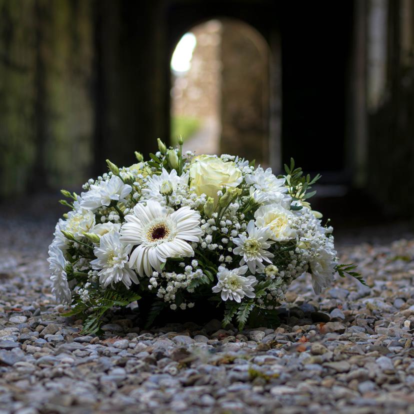 White Funeral Posy